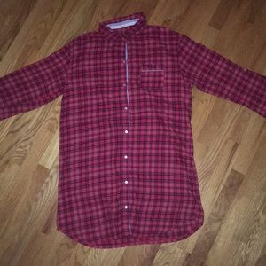 Tommy Hilfiger Red Plaid Flannel Nightgown Sz Lg